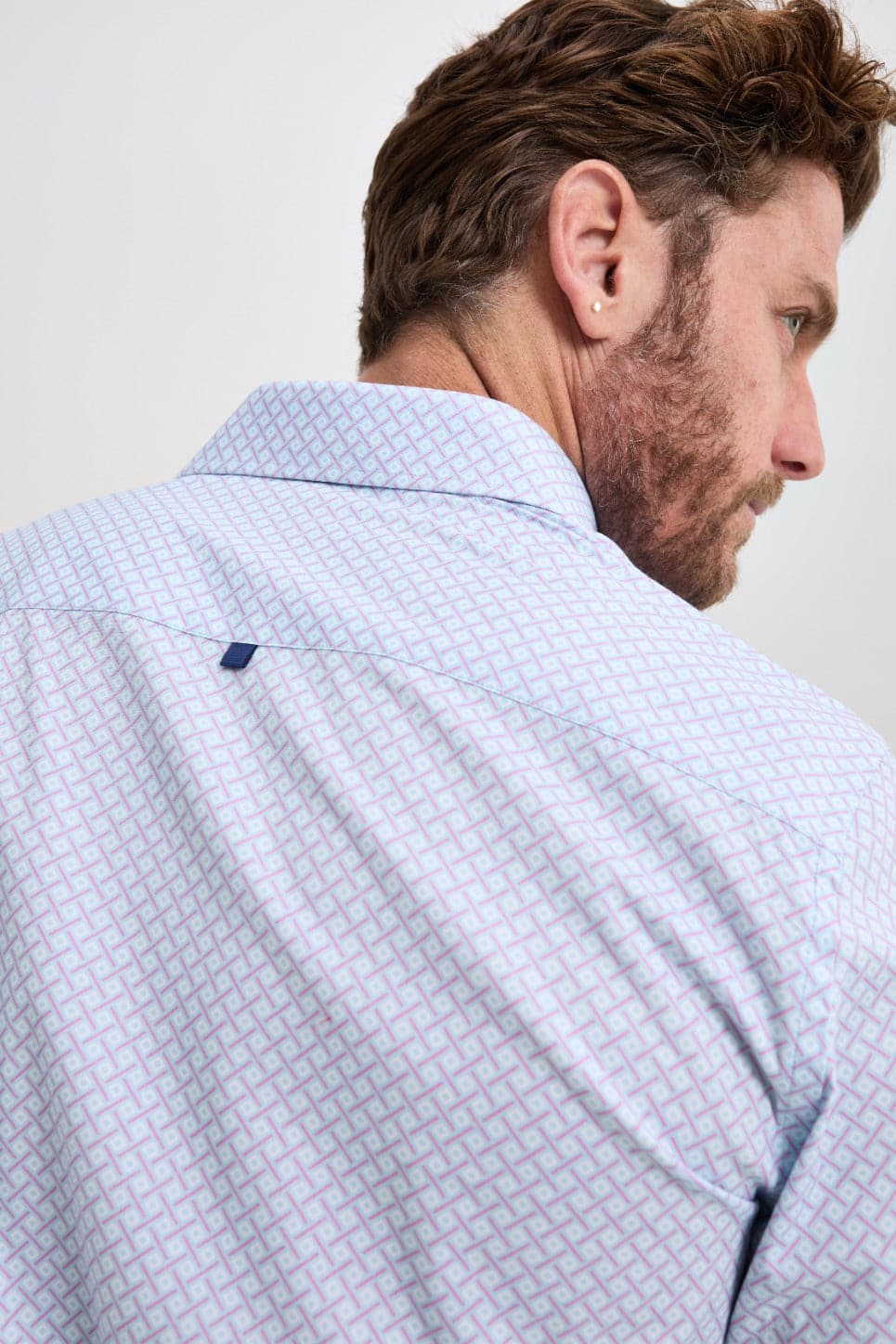Blue Square Long Sleeve Shirt