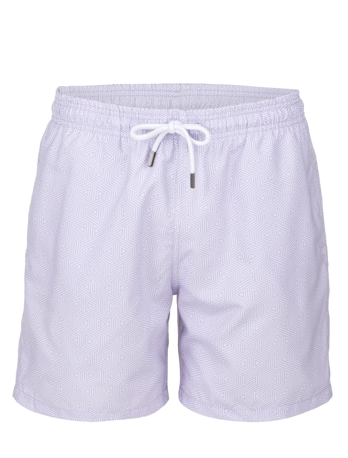 Lavender Geometric Stretch Swim Shorts