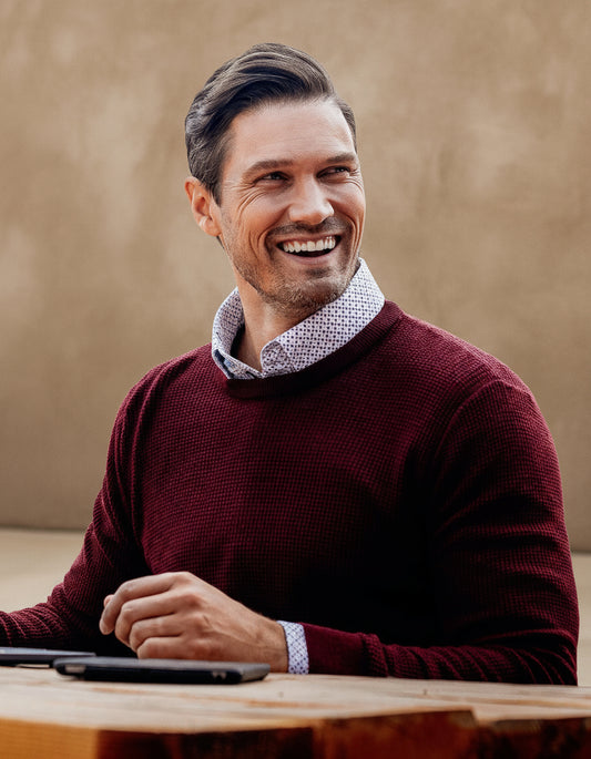 Burgundy Waffle Sweater