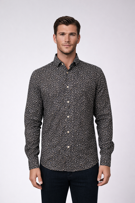 NOVA - Dark Navy Meadow Ditsy Shirt