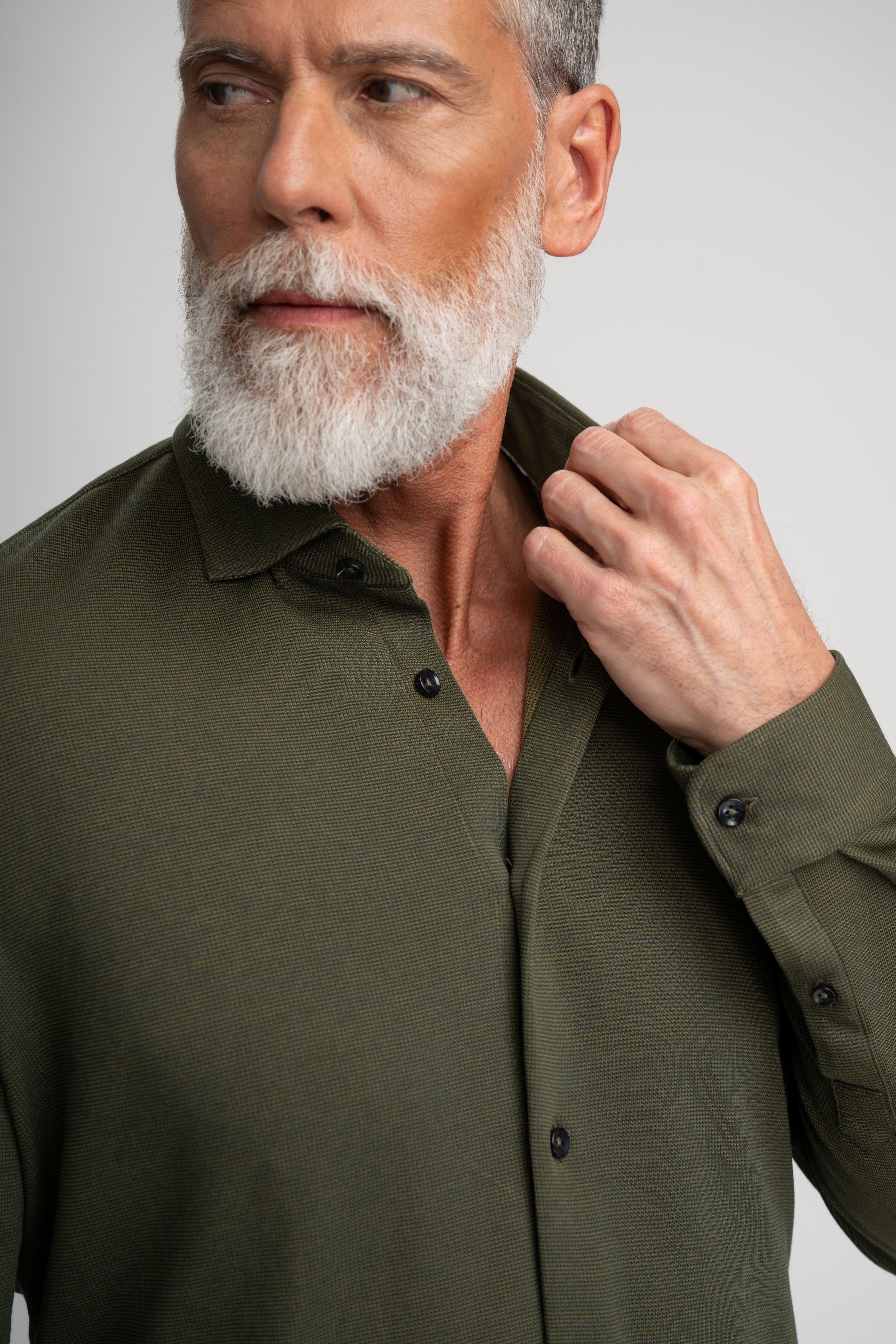 Origin Olive Long Sleeve Shirt – Men's Performance Piqué Shirt