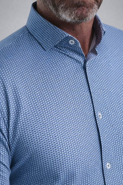 APEX - Dark Navy Clasp Geometric Shirt