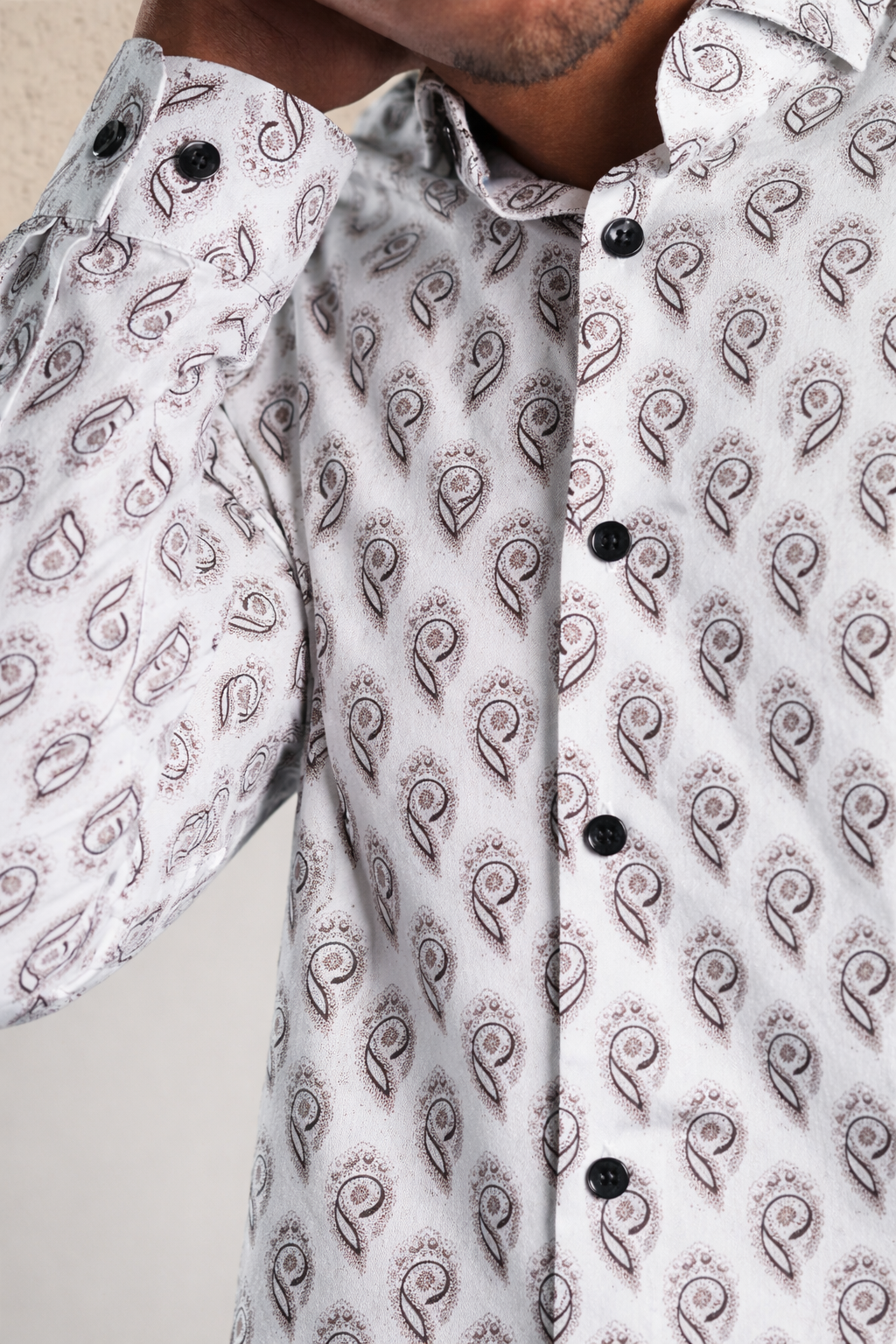 NOVA - White Feather Paisley Shirt