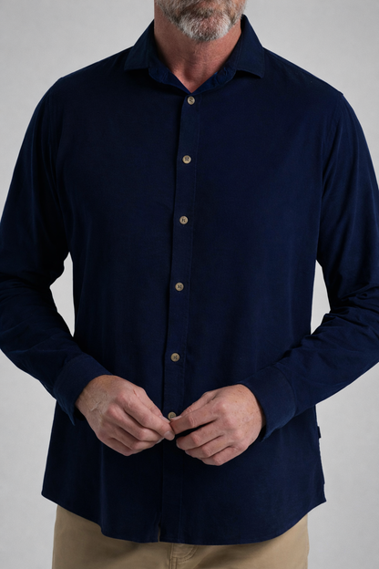 Traverse Dark Navy Corduroy Shirt – Men's Classic Cotton Corduroy