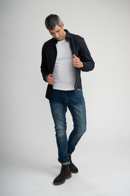 AERIS - Black Peached Fleece Shirt