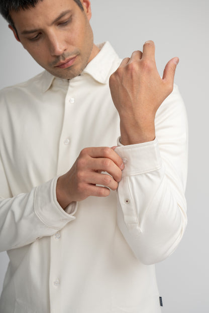 AERIS - Light Beige Peached Fleece Shirt