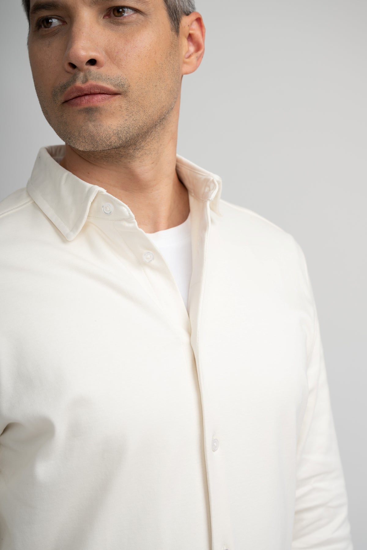 AERIS - Light Beige Peached Fleece Shirt