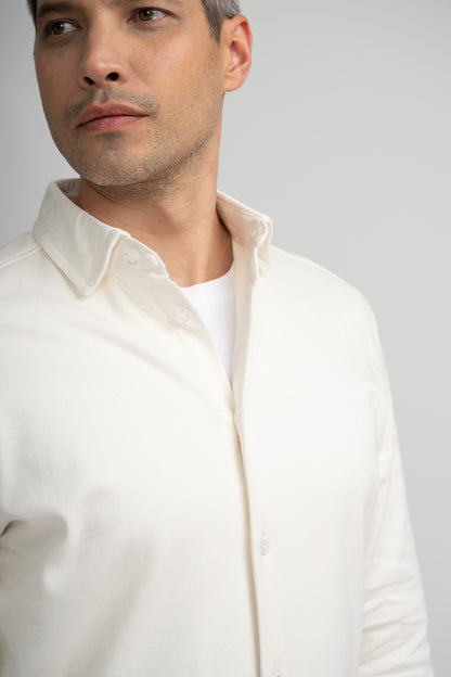 AERIS - Light Beige Peached Fleece Shirt