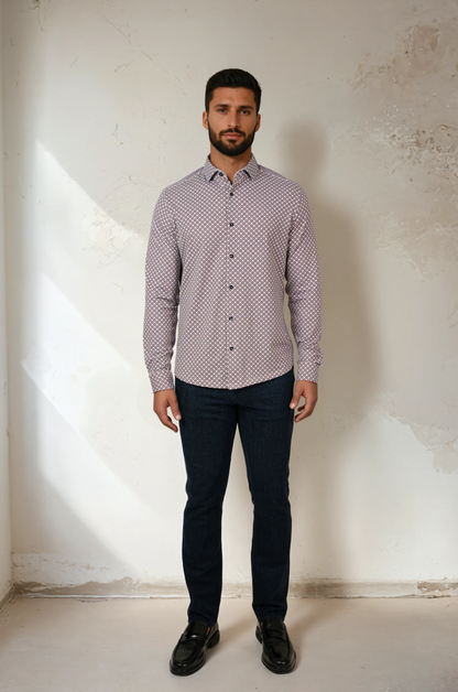 APEX- Dark Pink Brilliant cut Geo Shirt