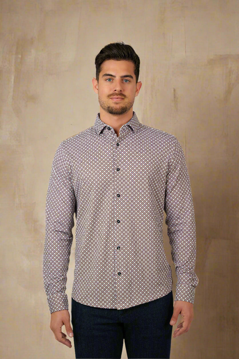 APEX- Dark Pink Brilliant cut Geo Shirt