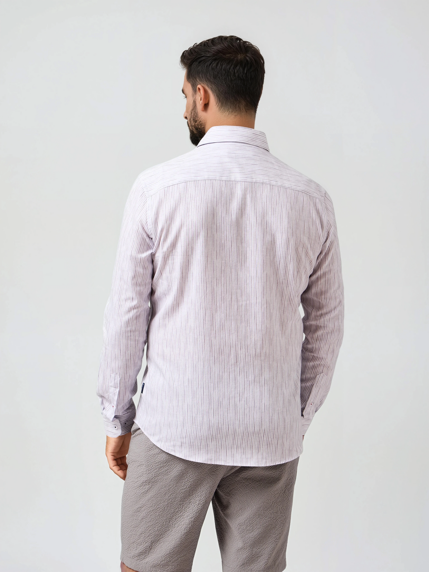 BUONASERA - Pink Seabreeze Striped Linen Shirt
