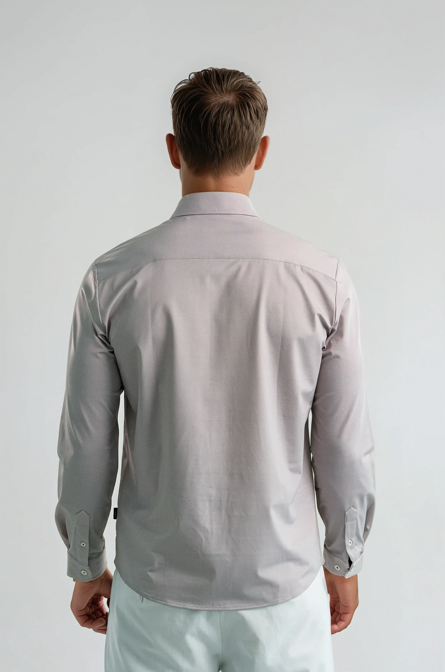 APEX - Dark Brown Birdseye Long Sleeve Shirt