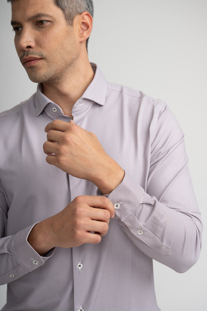 APEX - Dark Brown Birdseye Long Sleeve Shirt