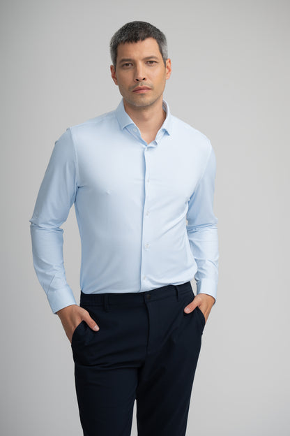 APEX - Light Blue Birdseye Long Sleeve Shirt