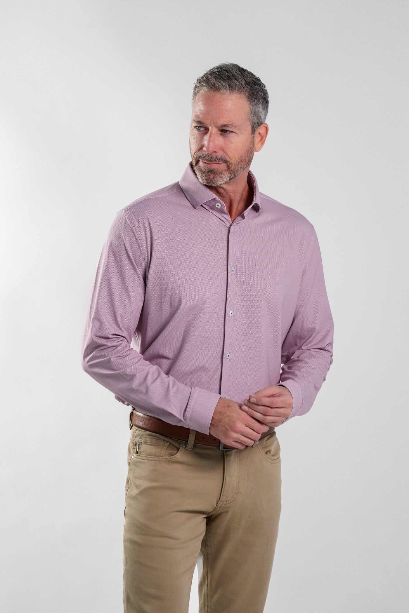 APEX - Burgundy Birdseye Long Sleeve Shirt