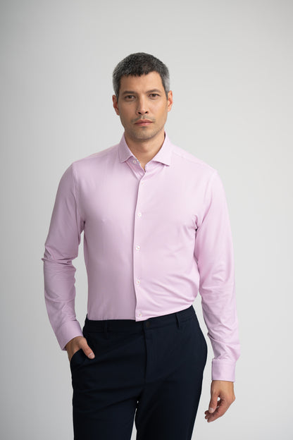 APEX - Pink Birdseye Long Sleeve Shirt