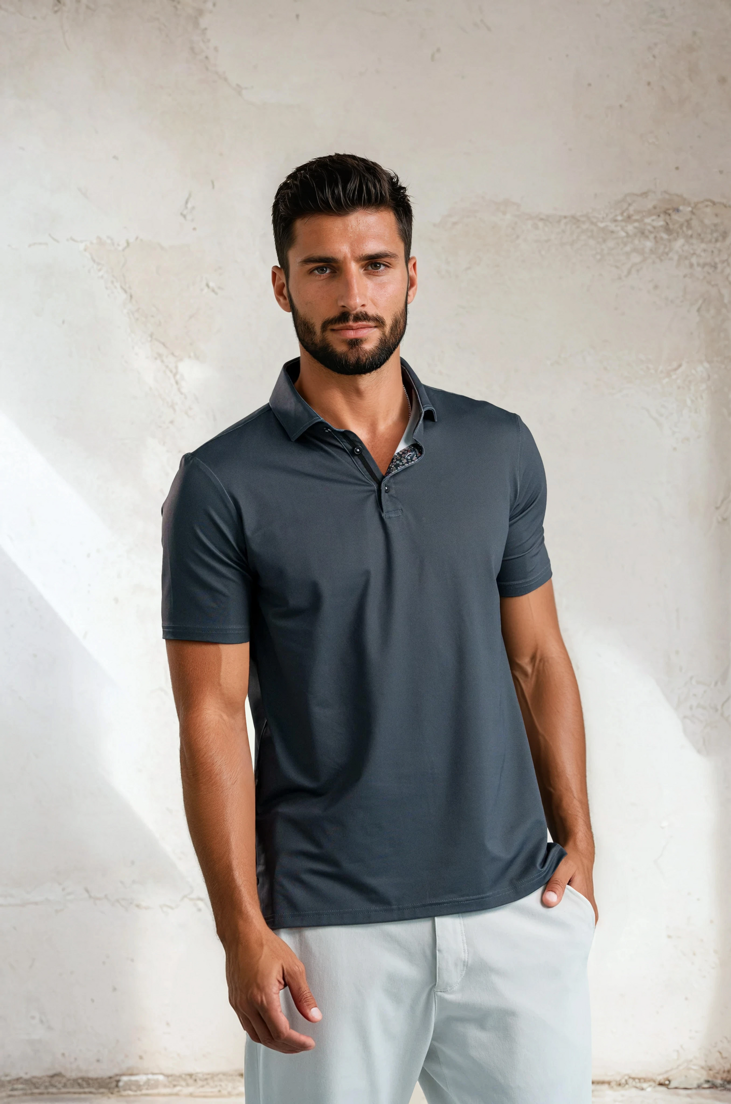 APEX  - Black Birdseye Polo