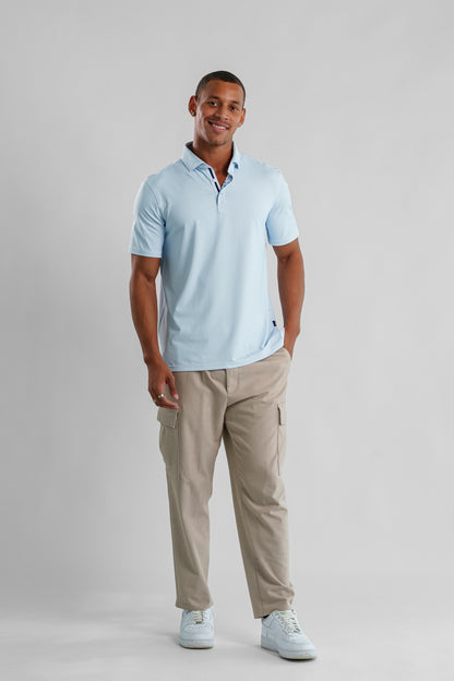 APEX  - Light Blue Birdseye Polo