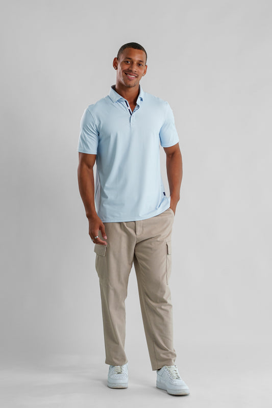 APEX  - Light Blue Birdseye Polo