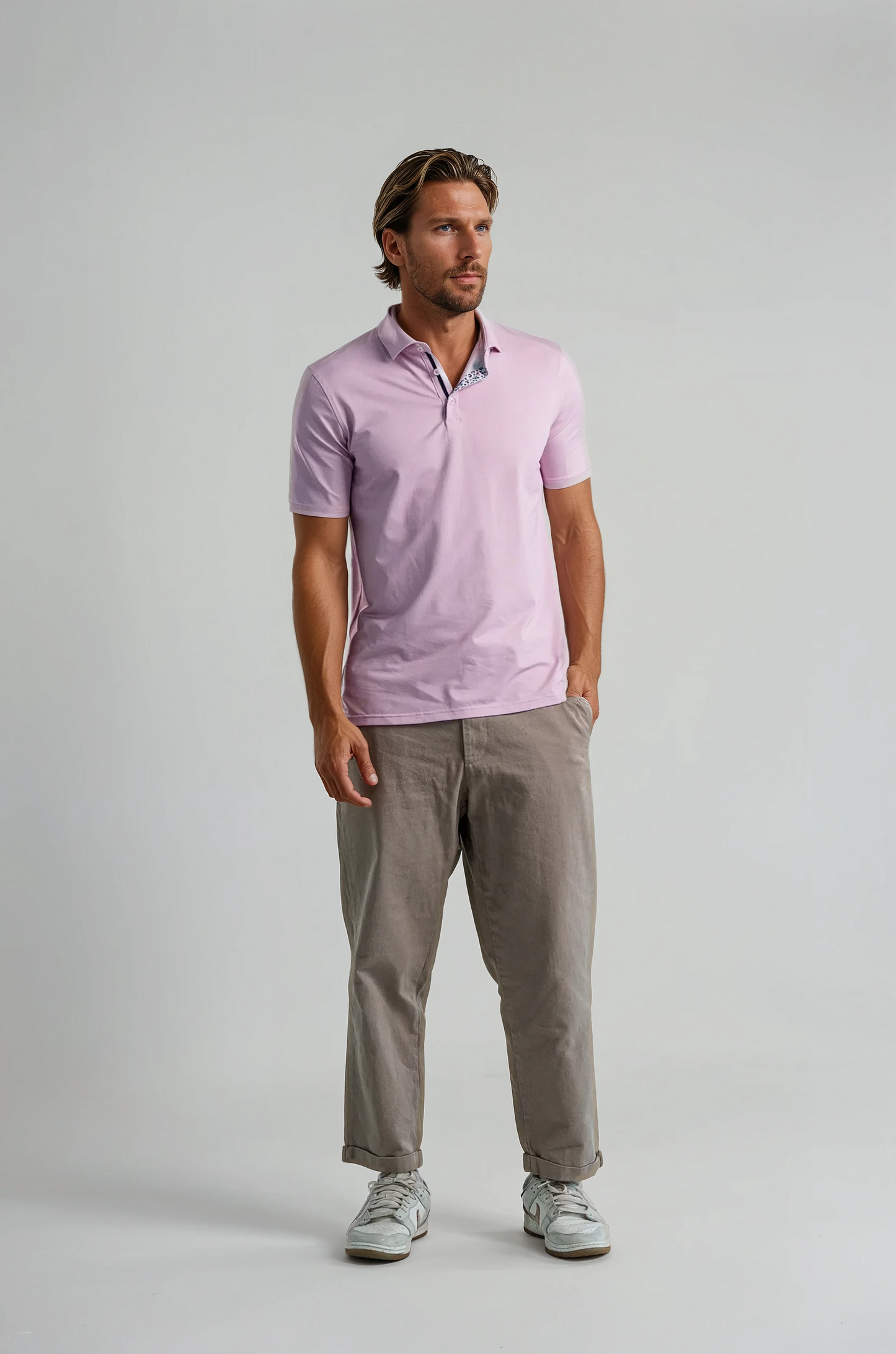 APEX  - Pink Birdseye Polo