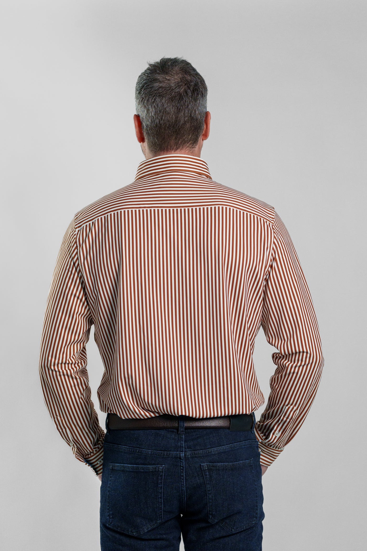 APEX - Dark Orange Bengal Stripe Long Sleeve Shirt