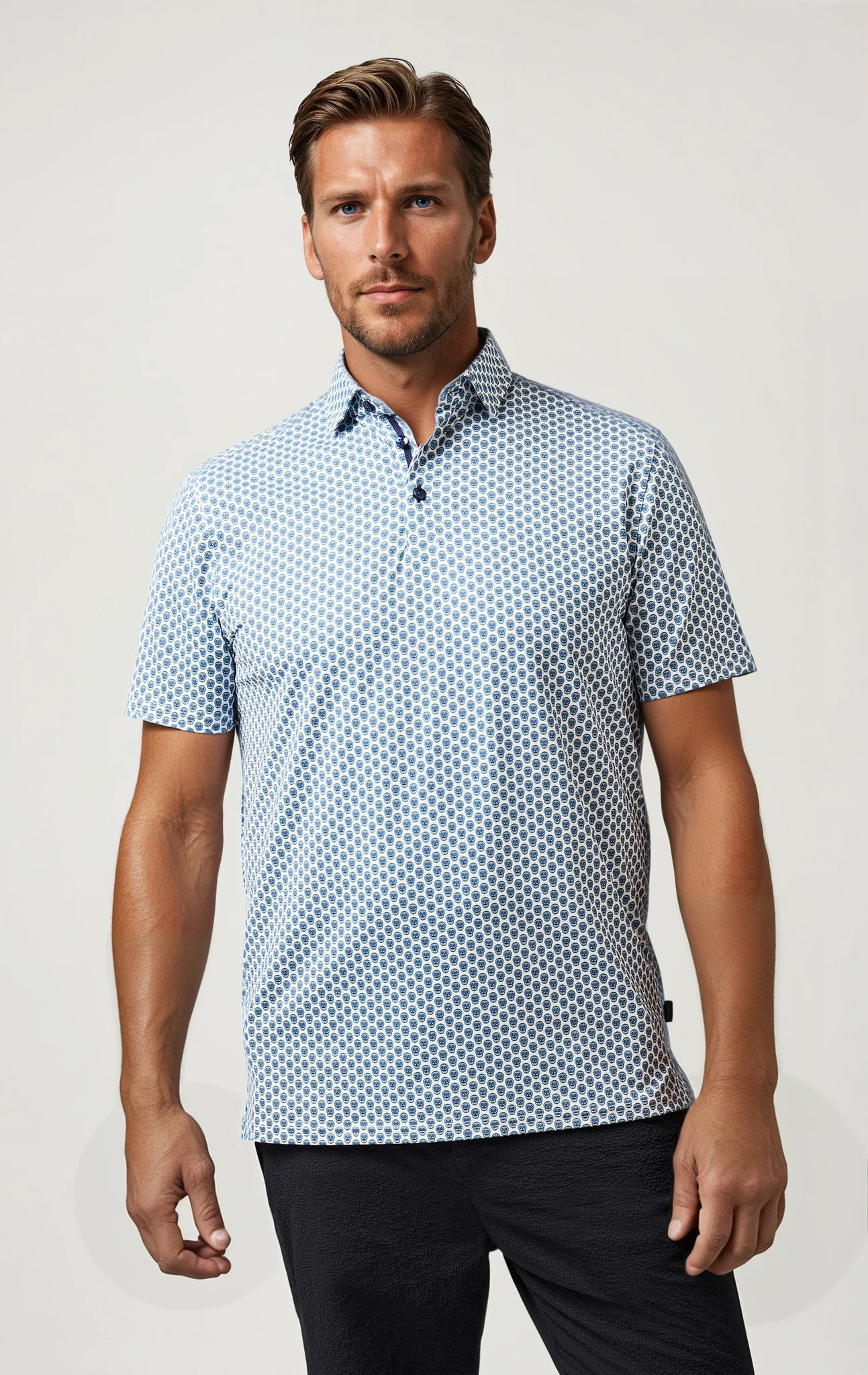 APEX - Skull Print Stretch Polo