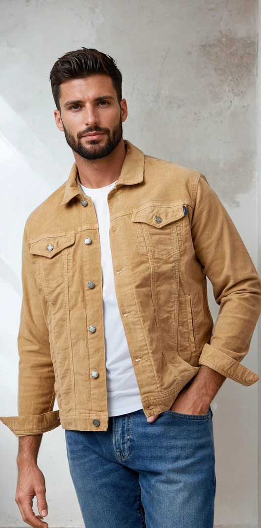 VALLEY - Brown Solid Antique Washed Jacket
