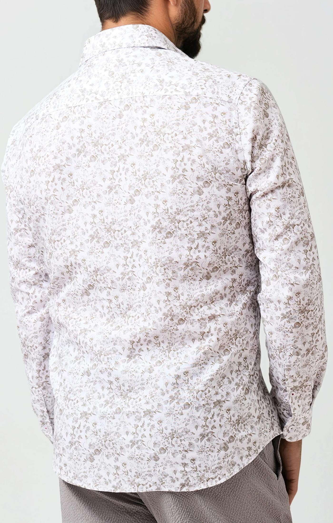 BUONASERA - Beige Clubhouse Floral Linen Shirt
