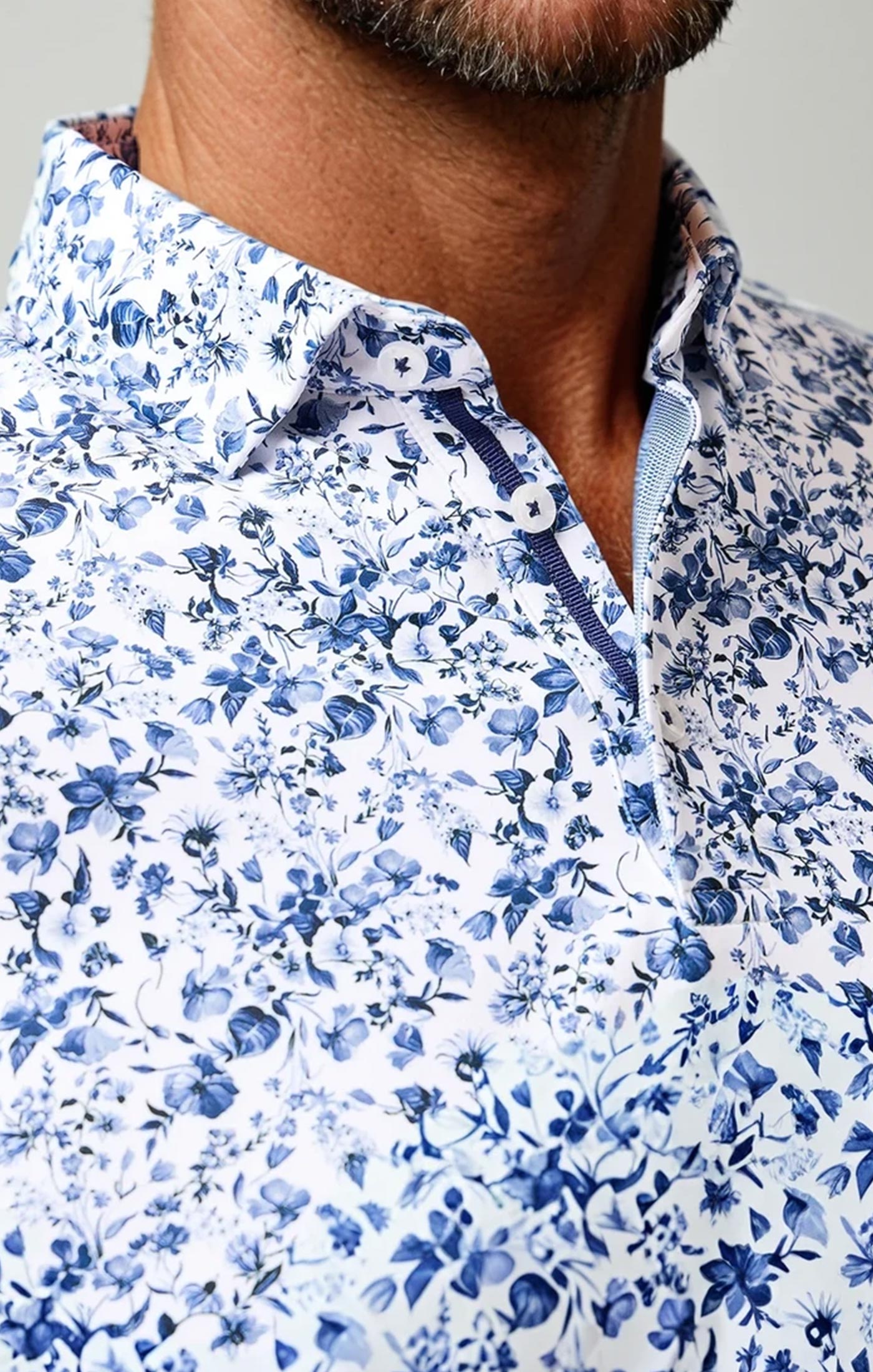 APEX - Blue Clubhouse Floral Print Polo