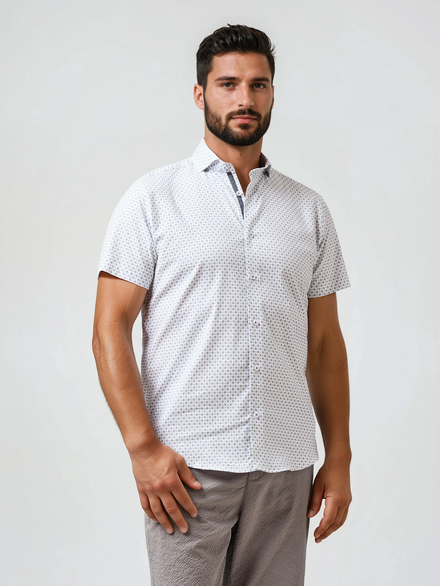 NOVA - Green Circular Print Shirt