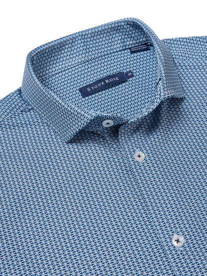 APEX - Dark Navy Clasp Geometric Shirt