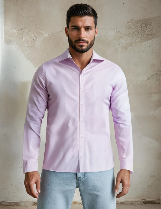 Lavender Solid Woven Drytouch Shirt