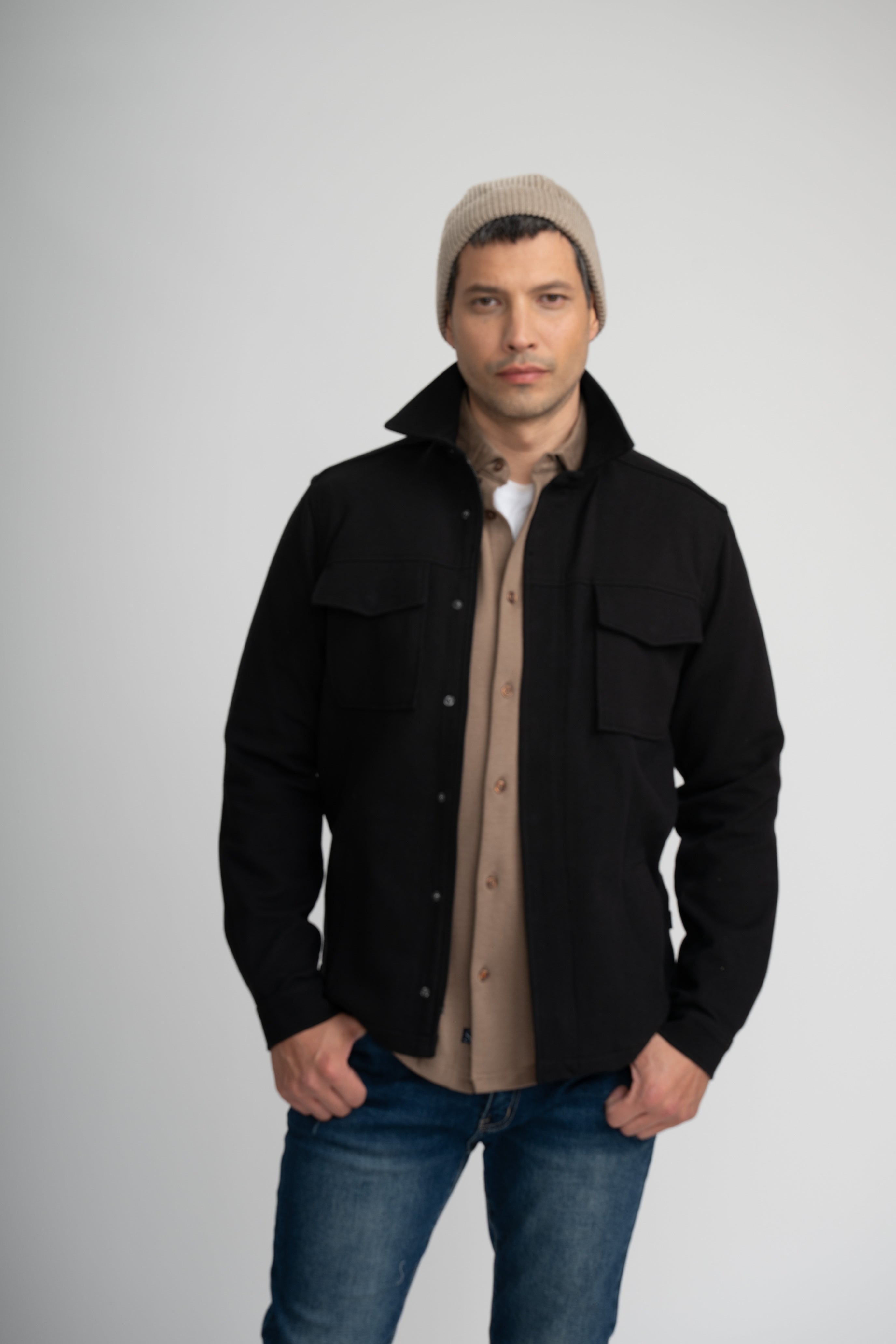 Studio Black Stretch Twill Jacket – 4-Way Stretch Men's Jacket