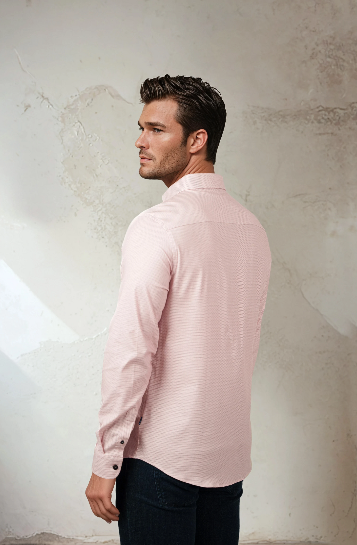 NOVA - Light Pink Micro Diamond Shirt