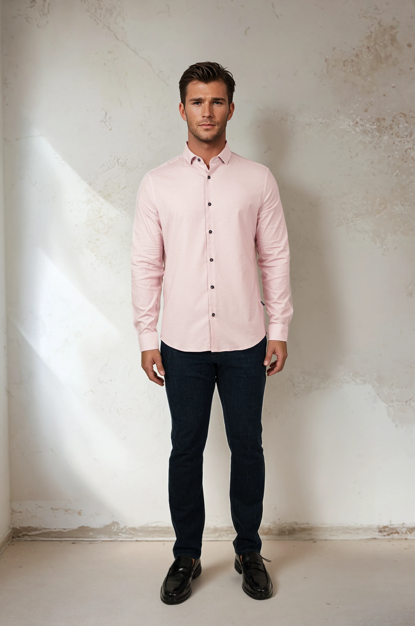 NOVA - Light Pink Micro Diamond Shirt