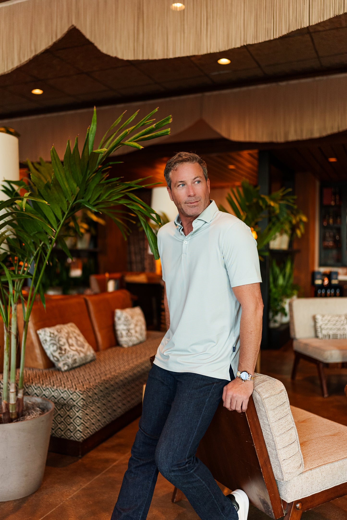 APEX  - Olive Birdseye Polo
