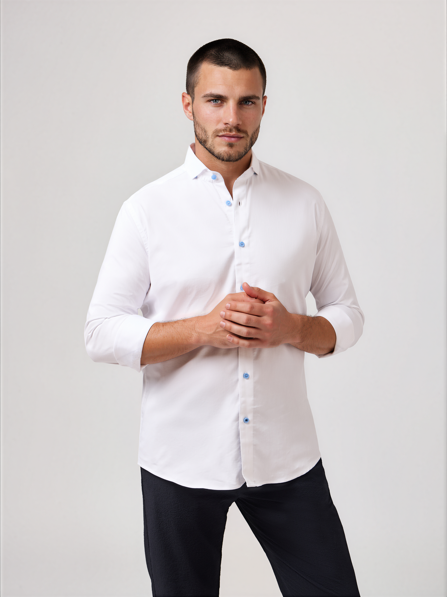 Monarch White Edge Long Sleeve Shirt – Men’s Premium Button-Down