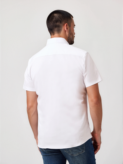 Monarch White Edge Short Sleeve Shirt – Men's Premium Button-Down