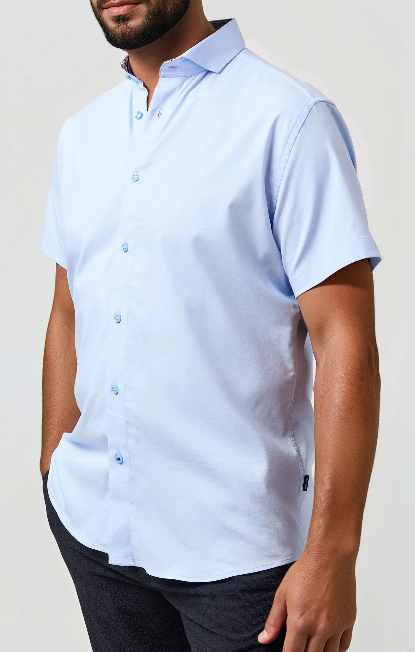 MONARCH - Light Blue Edge Short Sleeve Shirt
