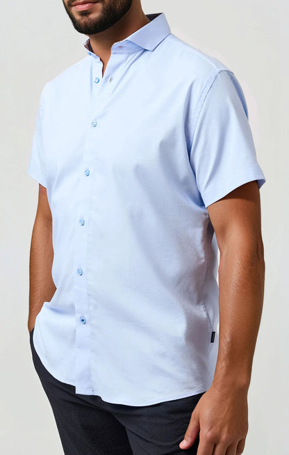 MONARCH - Light Blue Edge Short Sleeve Shirt