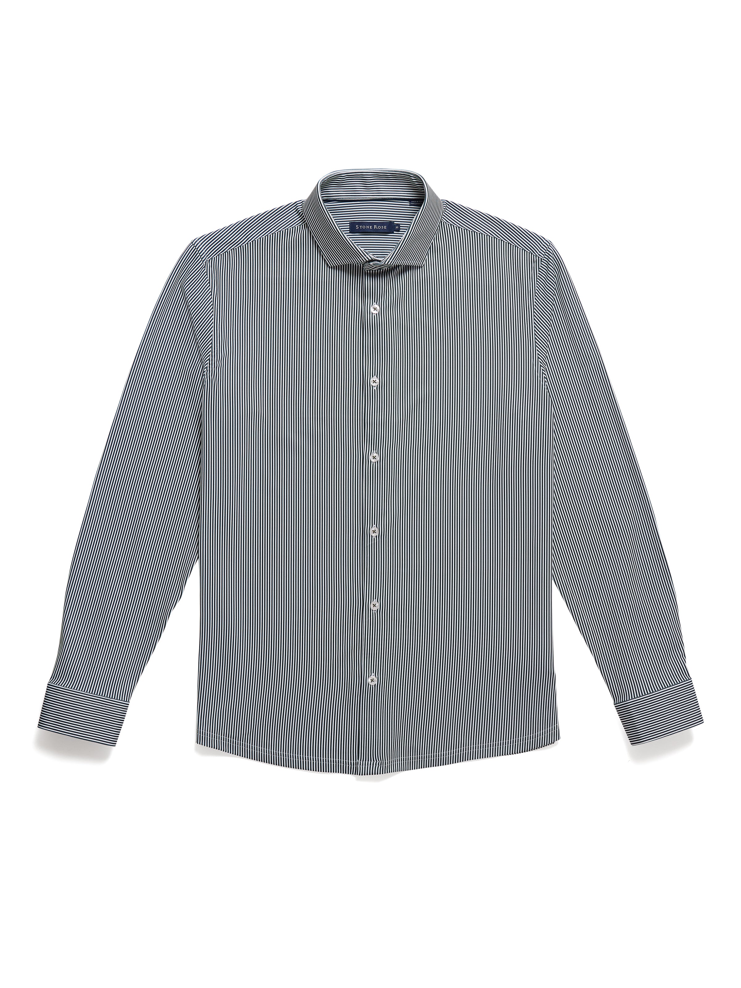 Apex Dark Green Estate Microstripe Shirt – Men's Performance