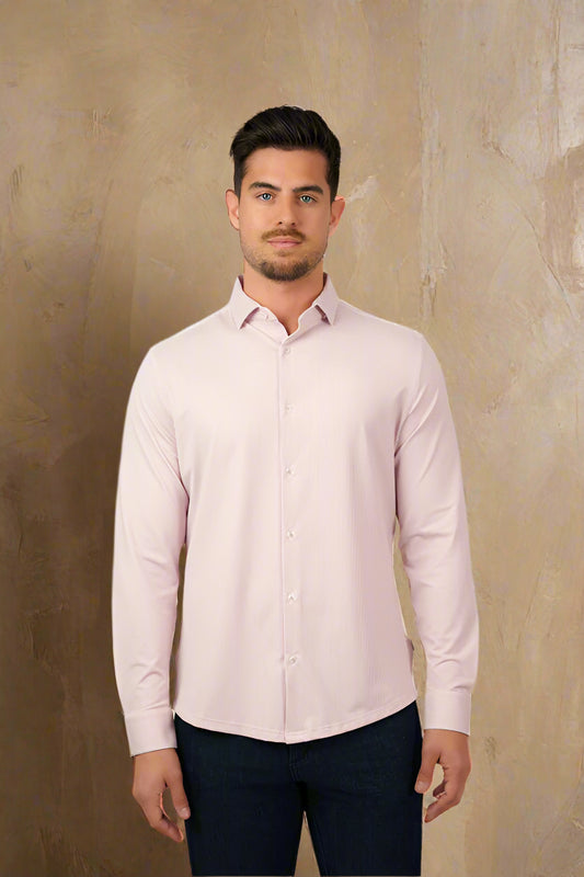 APEX - Dark Pink Estate Microstripe Shirt
