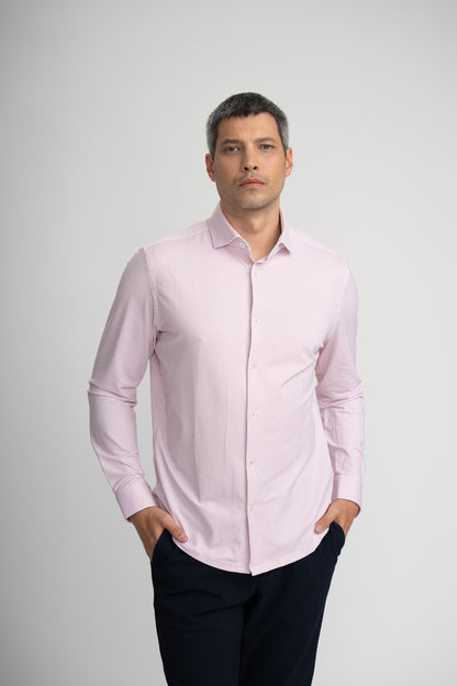APEX - Dark Pink Estate Microstripe Shirt