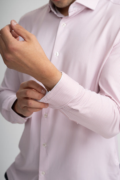 APEX - Dark Pink Estate Microstripe Shirt