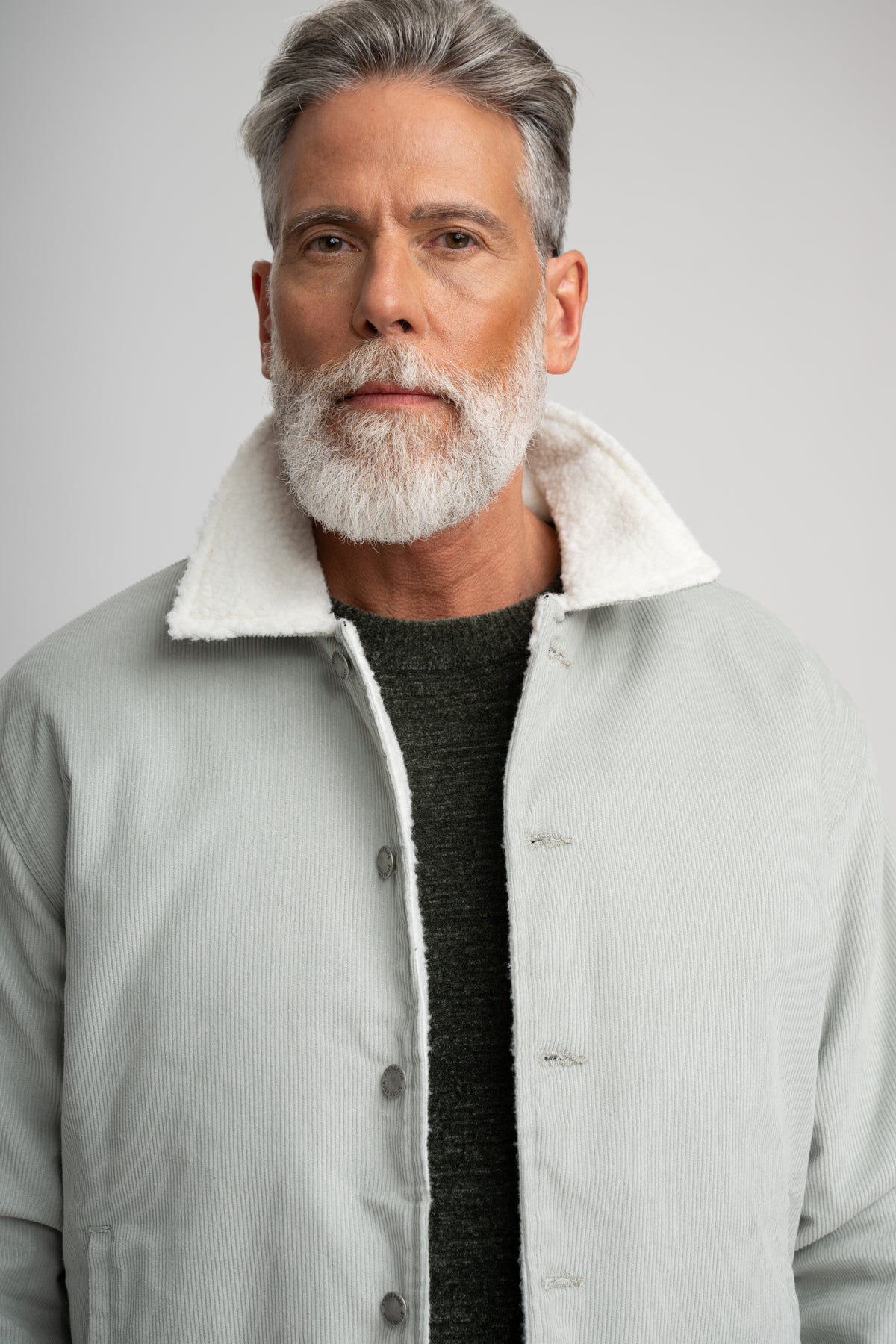 FIELDHOUSE - Light Grey Corduroy Sherpa Jacket