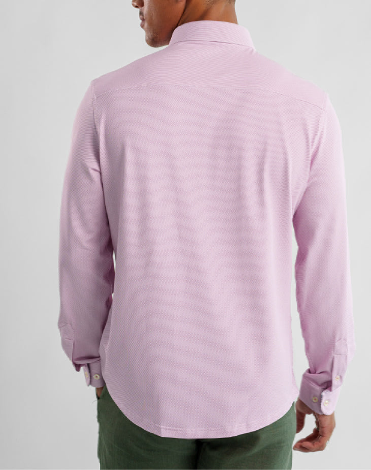 APEX - Pink Birdseye Long Sleeve Shirt