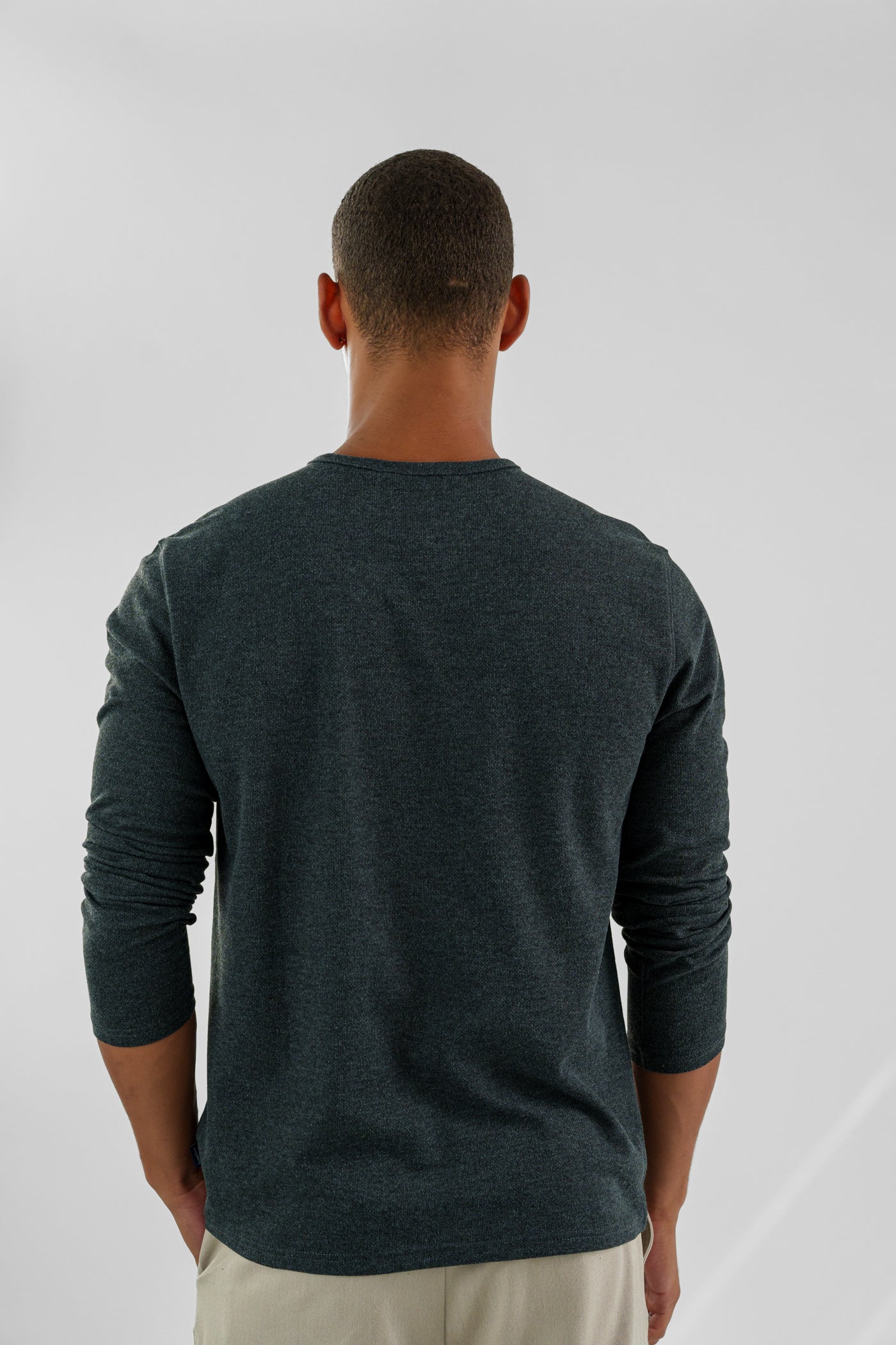 TRAILBLAZER - Charcoal Solid 3 Buttons Henley