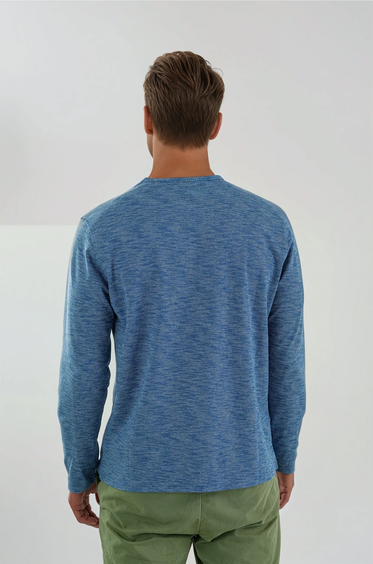 TRAILBLAZER - Denim Blue Solid Henley