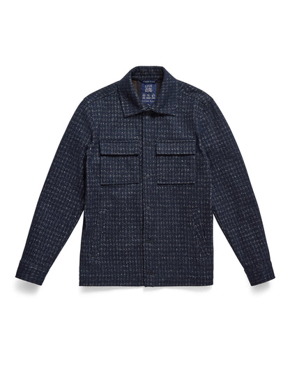 HUNTER - Dark Navy Knit Houndstooth Jacket
