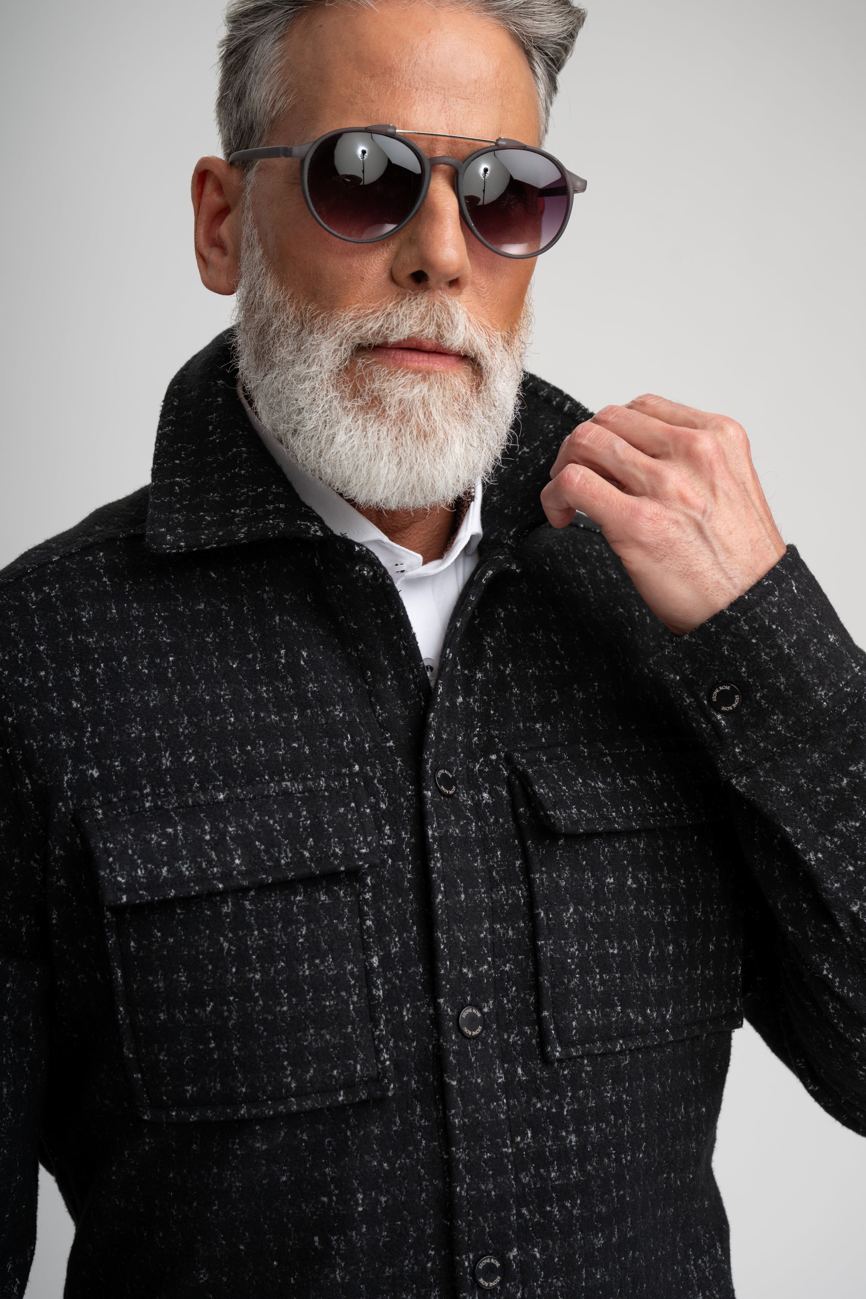 Hunter Black Knit Houndstooth Jacket – Men's Stretch Knit Jacket